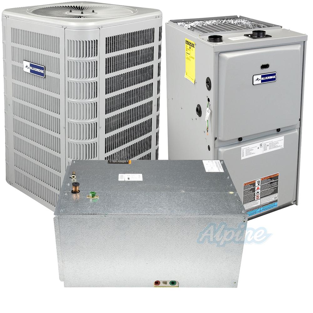 Blueridge BA16L48P-BG961UH110CE20-BH1P48C 4 Ton AC, 110,000 BTU 96% AFUE  Gas Furnace, 14.3 SEER Horizontal Split System Kit