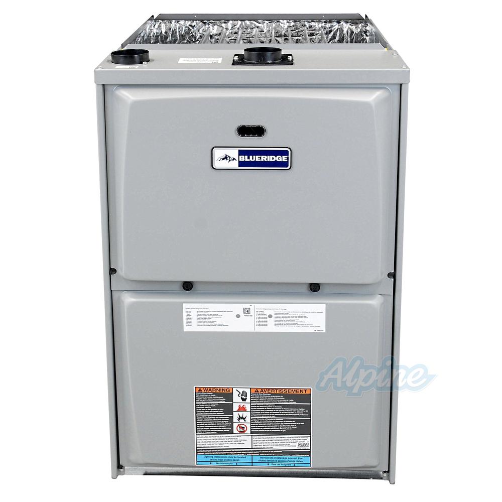 Blueridge Bg961uh070be12 70 000 Btu Furnace 96 Efficiency Single Stage Burner 1 200 Cfm High Efficiency Multi Speed Blower Upflow Horizontal Flow Application