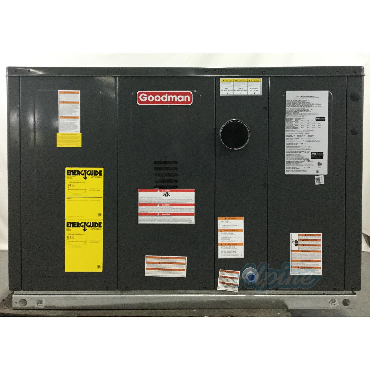 Goodman Gpg1424060m41 Item No 648033 2 Ton Cooling 60 000 Btu