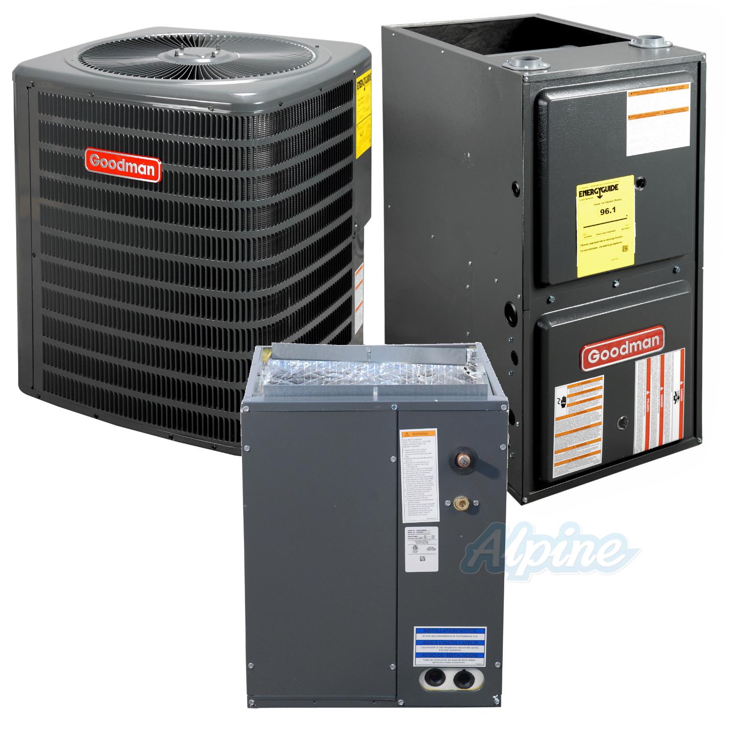 Goodman GSX140241-GCES960603BN-CAPF3137B6 2 Ton AC, 60,000 BTU 96% AFUE ...