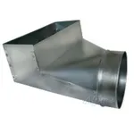 2-1/4" x 12" 90° Register Boot, 4" Round Pipe Connection