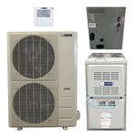 36,000 BTU 15.5 SEER2 Dual-Fuel System: Inverter Heat Pump with 80% AFUE Two-Stage Gas Furnace