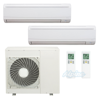 Photo of Made by Leading Manufacturer AHMXS2H24-17A12-12 24,000 BTU (2 Ton) 16.6 SEER Ductless Mini-Split Dual Zone Heat Pump System 12+12 14751