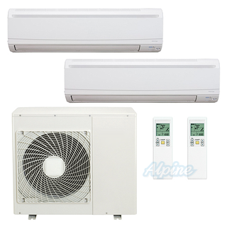 Photo of Made by Leading Manufacturer AHMXS2H16-20A7-9 16,000 BTU (1.3 Ton) 19.5 SEER Ductless Mini-Split Dual Zone Heat Pump System 7+9 14751