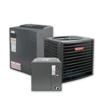 Photo of Goodman GSXC180361-CAPF3743C6-MBVC1600AA-1-TX3N4 3 Ton 18 SEER 9.5 HSPF A/C Split System Kit 17086