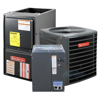 Photo of Goodman GSX140361-GCSS960804CN-CAPF3642C6 3 Ton 80,000 BTU 14 SEER 96% AFUE A/C & Downflow Gas Furnace, Split System Kit 29192