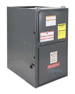 Photo of Goodman GCV90905DX 92,000/64,000 BTU Furnace, 93% Efficiency, 2-Stage Burner, 2,000 CFM Variable Speed Blower, Horizontal / Downflow Application 12924