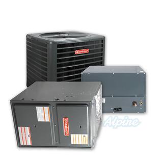 Photo of Goodman GSZ140241-GCVC960603BN-CHPF3636B6 2 Ton 60,000 BTU 14.5 SEER 96% AFUE Heat Pump & Gas Furnace, Horizontal Split System Kit 17087