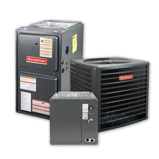Photo of Goodman GSX160421-GCVC960804CN-CAPF4961C6-TXV-42 3.5 Ton 80,000 BTU 16 SEER 96% AFUE A/C & Gas Furnace, Split System Kit 17072