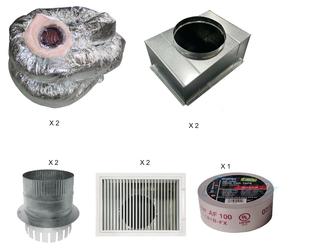 Photo of Alpine AH 18-24CD KIT7 Concealed Duct Return Kit for 18000 and 24000 btu concealed duct air handlers (Two Returns, 12 inch Ducts) 54920