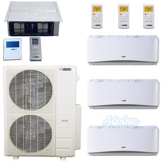 Photo of Blueridge BM48M22C-12W-12W-12W-12D 48,000 BTU (4.0 Ton) 21.5 SEER Four Zone Ductless Mini-Split Heat Pump System - Wi-Fi Capable 33762