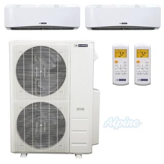 Blueridge BMHH48M22C-18W-24W 48,000 BTU (4.0 Ton) 21.5 SEER - M4 SERIES -  Hyper Heat Two Zone Ductless Mini-Split Heat Pump System - Wi-Fi Capable