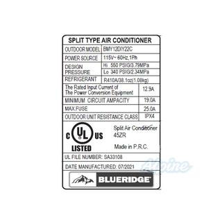 Photo of Blueridge BMY12DIY22C 12,000 BTU 22 SEER Single Zone 115V Do It Yourself Ductless Mini Split Outdoor Condenser 55969