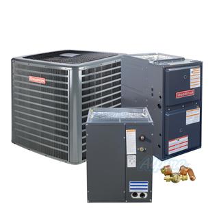 Photo of Goodman GSXN3N3610-GM9S960804CN-CAPF3743C6-TXV-FX-KX-3T (Kit No. D2131) 3 Ton AC, 80,000 BTU 96% AFUE Single Stage Gas Furnace, 13.4 SEER2 Upflow Split System Kit 52748