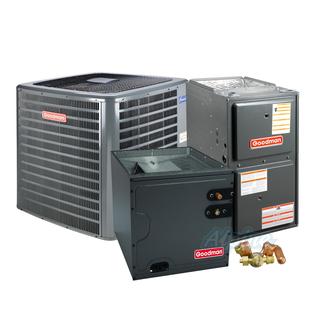 Photo of Goodman GSXN401810-GM9S960803BN-CAPFA2422B6-TXV-FX-KX-2T (Kit No. D2006) 1.5 Ton AC, 80,000 BTU 96% AFUE Single Stage Multi-Speed Gas Furnace, 15.2 SEER2 Upflow Split System Kit 52669