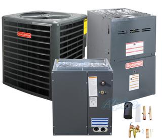 Photo of Goodman GSXC180361-GMVC800604BN-CAPF3743C6-TX3N4 (Kit No. D1950) 3 Ton 2 Stage AC, 60,000 BTU 80% AFUE Two-Stage Variable Speed Gas Furnace, 17 SEER Upflow Split System Kit 50951