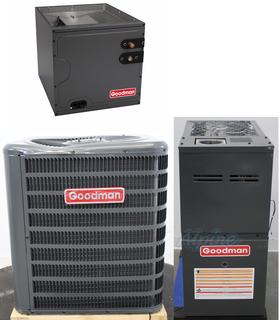 Photo of Goodman GSX130181-GM9S800403AN-CAPFA1818A6 SND-KIT 2 SND 1.5 Ton, 14 SEER Condenser & SND 40,000 BTU Furnace 80% Efficiency, Single-Stage Burner & New 1.5 Ton, W 17 1/2 x H 18 x D 21 Coil 51070