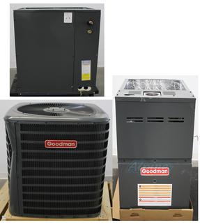 Photo of Goodman GSX140361-GM9S800805CN-CAPF3743D6 SND-KIT SND 3 Ton, 14.5 SEER Condenser & SND 80,000 BTU Furnace, 80% Efficiency, Single-Stage Burner & SND 3 to 3.5 Ton, W 24 1/2 x H 30 x D 21, Coil 49869