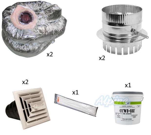 Photo of Alpine AH 12CD KIT9 Concealed Duct Supply Kit for (Up to 2 Rooms, 8 inch Ducts) 47464