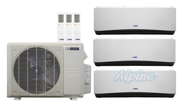 Photo of Blueridge BDM1A18SC0-6WM-9WM-9WM 18,000 BTU (1.5 Ton) 3-Zone DIY 23.9 SEER2 Inverter R-454B DM1 Series Heat Pump Condenser System 61522