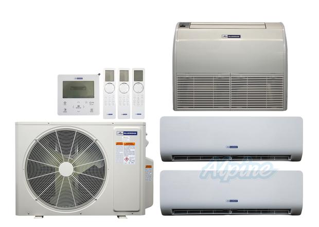Photo of Blueridge BXM0Z24SC0-7WM-9FC-9WM 24000 BTU (2 Ton) 3-Zone 17 SEER2 Inverter R-32 XM0 Series Heat Pump System 64080