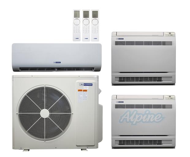 Photo of Blueridge BXM2Z42UC0-9WM-12LW-12LW 42,000 BTU (3.5 Ton) 3-Zone 21 SEER2 Inverter R-32 XM3 Series Heat Pump Ultra Cool/Ultra Heat System 61170