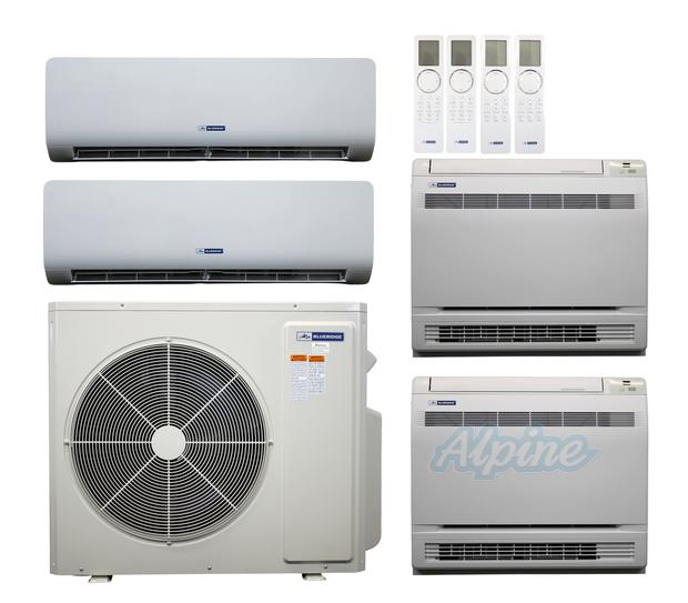 Photo of Blueridge BXM2Z30UC0-9LW-9LW-9WM-9WM 28,400 BTU (2.4 Ton) 4-Zone 21 SEER2 Inverter R-32 XM2 Series Heat Pump Ultra Cool/Ultra Heat System 61171