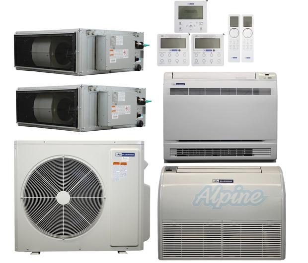 Photo of Blueridge BXM0Z30SC0-9CDH-9FC-9LW-12CDH 30000 BTU (2.5 Ton) 4-Zone 17 SEER2 Inverter R-32 XM0 Series Heat Pump System 64095