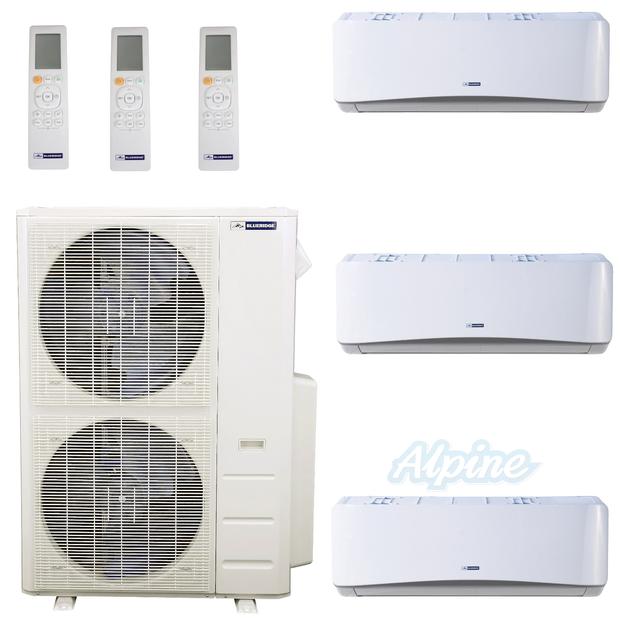 Photo of Blueridge BMM48HH21-9W-12W-24W 48,000 BTU (4.0 Ton) 21 SEER / 21.2 SEER2 - M4 SERIES - Hyper Heat Three Zone Ductless Mini-Split Heat Pump System - Wi-Fi Capable 46604