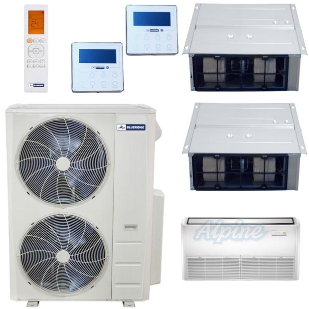Photo of Blueridge BMM4821-12D-12D-24F 48,000 BTU (4 Ton) 3-Zone 20.8 SEER2 Inverter R-410A XM1 Series Heat Pump Condenser System 51802