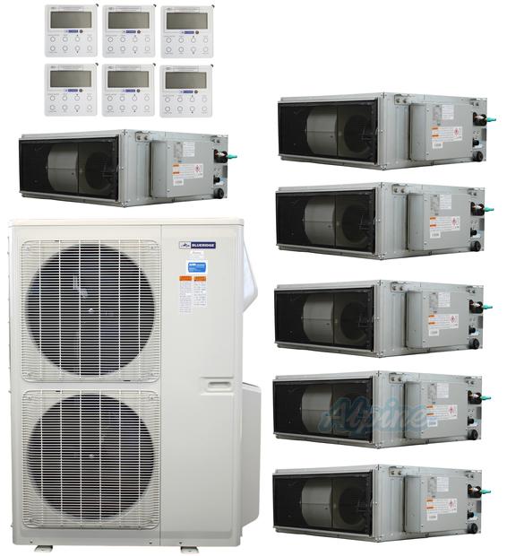 Photo of Blueridge BXM2Z55UC0-9CDH-9CDH-9CDH-9CDH-12CDH-18CDH 55000 BTU (4.58 Ton) 6-Zone 19 SEER2 Inverter R-32 XM2 Series Heat Pump Ultra Cool/Ultra Heat System 63979