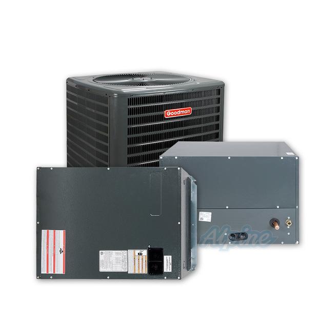 Photo of Goodman GSX140421-CHPF4860D6-MBVC1600AA-1 3.5 Ton 14.5 SEER A/C, Coil, & Blower, Horizontal Split System Kit 17089