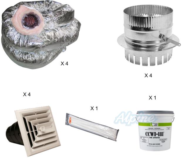 Photo of Alpine AH 12CD KIT7 Concealed Duct Supply Kit for (Up to 4 Rooms, 6 inch Ducts) 59201