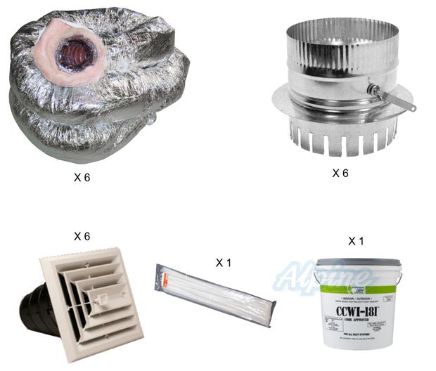 Photo of Alpine AH 18CD KIT9 Concealed Duct Supply Kit for (Up to 6 Rooms, 6 inch Ducts) 59203