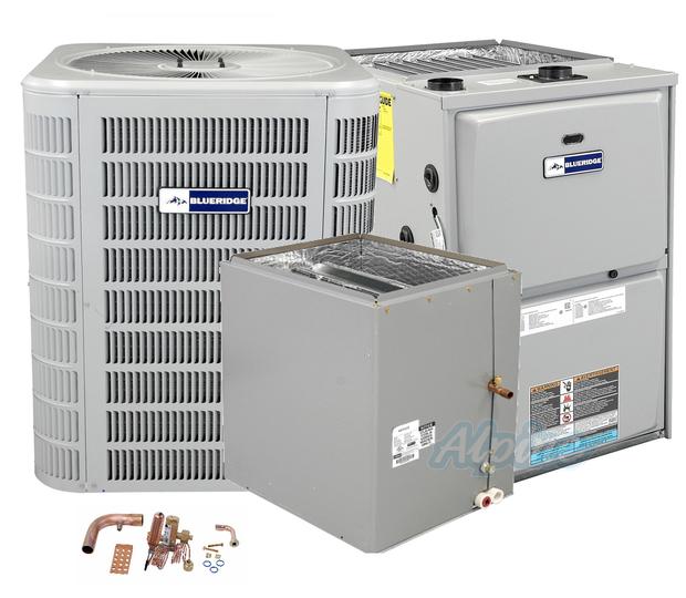 Photo of Blueridge BA17L60P-BG972UH090CV20-BC1P60C-BGH4TXV03 (Kit No. D2562) 5 Ton AC, 90,000 BTU 97% AFUE Two Stage Variable Speed Gas Furnace, 13.8 SEER2 Upflow Split System Kit 49118