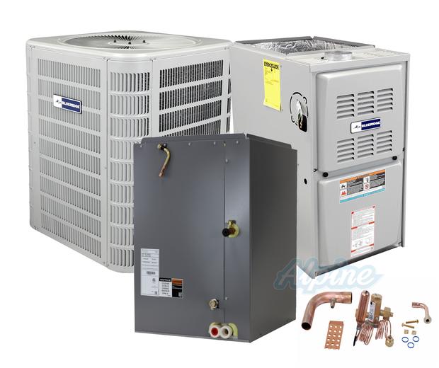 Photo of Blueridge BA17L60P-BG802UH110CV20-BC1P60C-BGH4TXV03 (Kit No. D1569) 5 Ton AC, 110,000 BTU 80% AFUE Single Stage Gas Furnace, 14.8 SEER / 13.8 SEER2 Upflow Split System Kit 55260