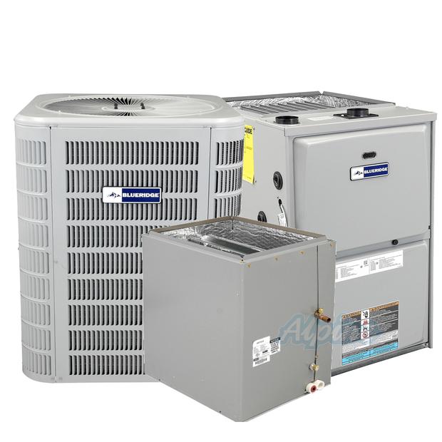 Photo of Blueridge BA17L18P-BG961UH045BE12-BC4X24B (Kit No. D1163) 1.5 Ton AC, 45,000 BTU 96% AFUE Single Stage Multi-Speed Gas Furnace, 17 SEER / 16.2 SEER2 Upflow Split System Kit 31441