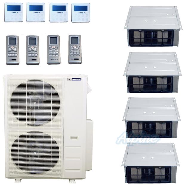Photo of Blueridge BMM4821-12D-12D-12D-12D 48,000 BTU (4 Ton) 4-Zone 20.5 SEER2 Inverter R-410A XM1 Series Heat Pump Condenser System 33760