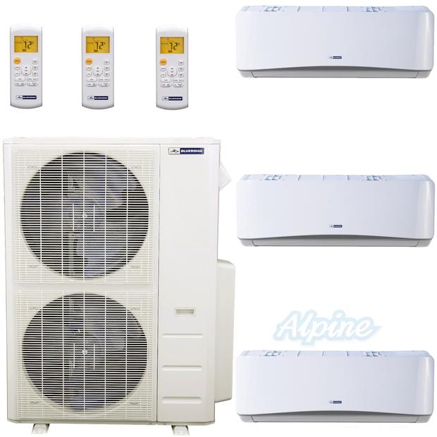 Photo of Blueridge BMHH48M22C-12W-18W-18W 48,000 BTU (4.0 Ton) 21.5 SEER - M4 SERIES - Hyper Heat Three Zone Ductless Mini-Split Heat Pump System - Wi-Fi Capable 33563
