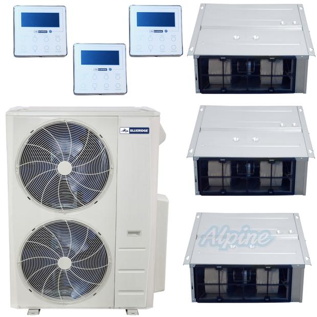 Photo of Blueridge BMM4821-12D-12D-24D 48,000 BTU (4 Ton) 3-Zone 20.5 SEER2 Inverter R-410A XM1 Series Heat Pump Condenser System 33402