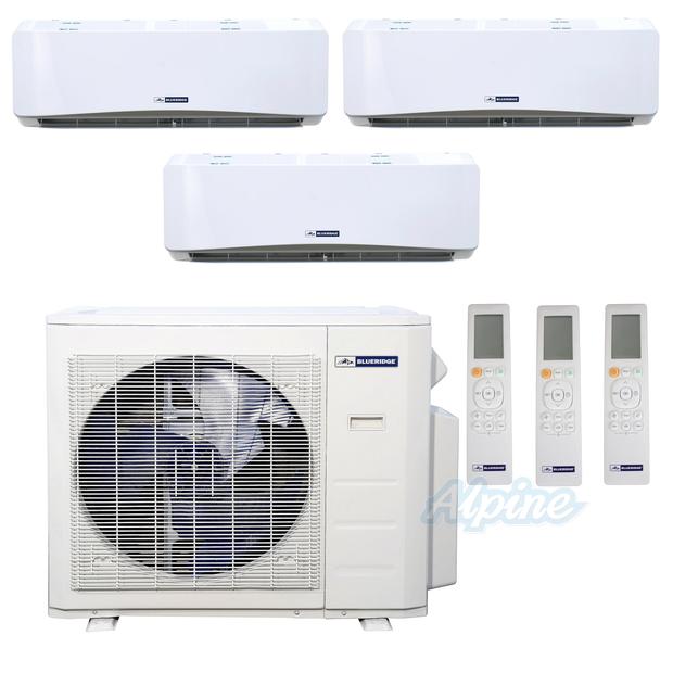 Photo of Blueridge BMM36HH21-9W-9W-24W 36,000 BTU (3.0 Ton) 21 SEER2 - M4 SERIES - HYPER HEAT Three Zone Ductless Mini-Split Heat Pump System - Wi-Fi Capable 46722