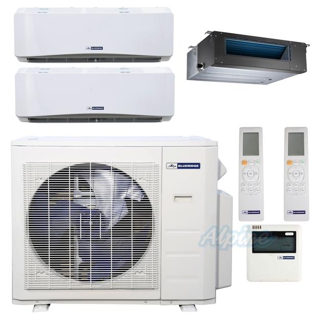 Photo of Blueridge BMM36HH20-6W-6W-18D 36,000 BTU (3 Ton) 3-Zone 20.2 SEER2 Inverter R-410A XM3 Series Heat Pump Ultra Cool/Ultra Heat System 46719