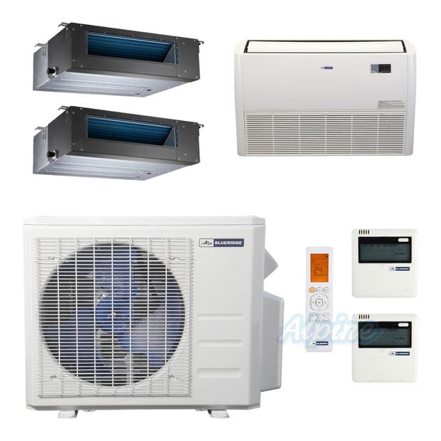 Photo of Blueridge BMM3621-12D-12D-18F 36,000 BTU (3 Ton) 3-Zone 21.55 SEER2 Inverter R-410A XM1 Series Heat Pump Condenser System 55677