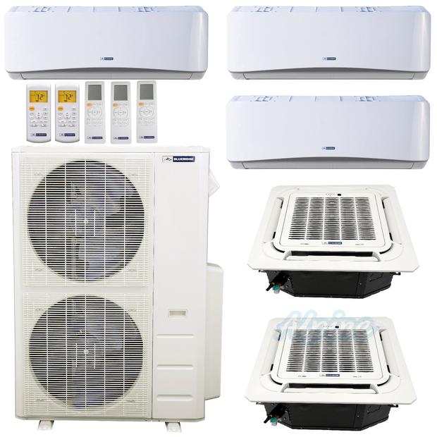 Photo of Blueridge BMM4821-9W-9W-9W-12C-12C 48,000 BTU (4 Ton) 5-Zone 21.1 SEER2 Inverter R-410A XM1 Series Heat Pump Condenser System 46665