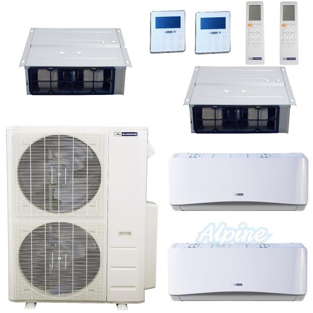 Photo of Blueridge BMM55HH19-12W-12W-18D-24D 55,000 BTU (4.5 Ton) 19 SEER / 19.4 SEER2 - M4 SERIES - HYPER HEAT Four Zone Ductless Mini-Split Heat Pump System 46648