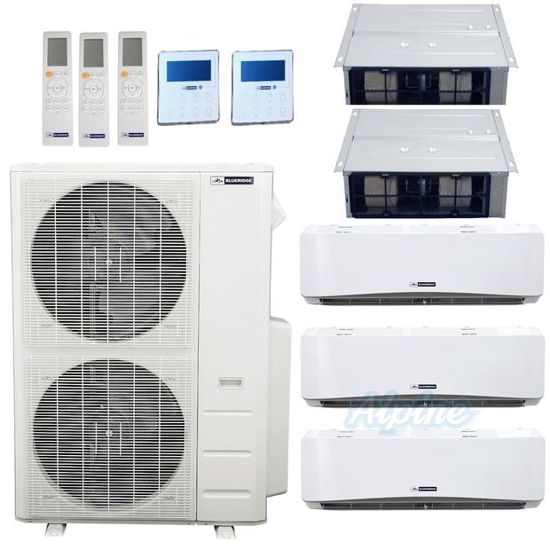 Photo of Blueridge BMM4821-9W-9W-9W-12D-24D 48,000 BTU (4.0 Ton) 20.75 SEER / 20.8 SEER2 - M2 SERIES - Five Zone Ductless Mini-Split Heat Pump System - Wi-Fi Capable 46699