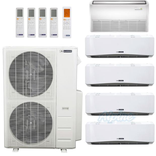 Photo of Blueridge BMM5519-9W-9W-9W-12W-24F 55,000 BTU (4.5 Ton) 19 SEER / 20.2 SEER2 - M2 SERIES - Five Zone Ductless Mini-Split Heat Pump System - Wi-Fi Capable 51821