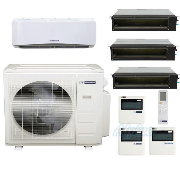 Photo of Blueridge BMM3621-6W-12D-12D-12D 36,000 BTU (3 Ton) 4-Zone 21.55 SEER2 Inverter R-410A XM1 Series Heat Pump Condenser System 46729