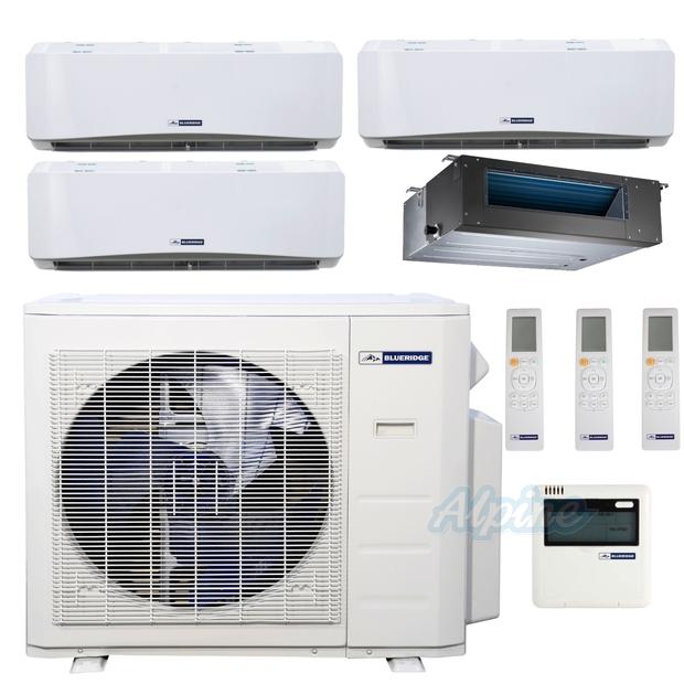 Photo of Blueridge BMM3621-6W-6W-6W-18D 36,000 BTU (3 Ton) 4-Zone 21.55 SEER2 Inverter R-410A XM1 Series Heat Pump Condenser System 46731