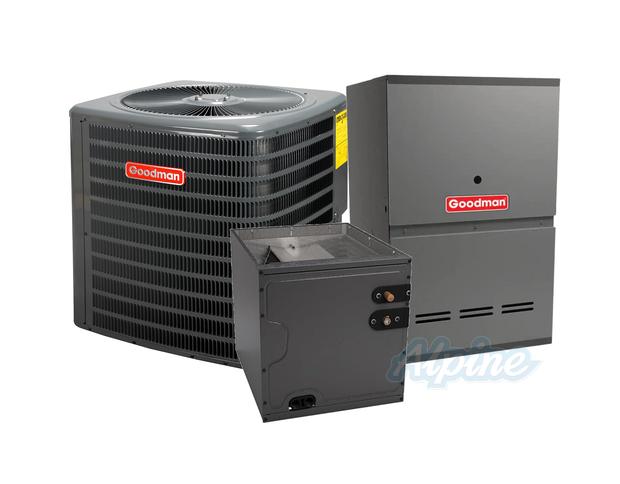 Photo of Goodman GLXS5BA4810-GD9S800804BN-CAPTA6030C3 4 Ton 13.8 SEER2 R-32 Downflow Split System – AC Condenser & 80,000 BTU 80% One Stage Multi-Speed Gas Furnace & Evap Coil 60941